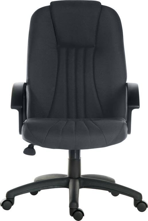 Teknik City Charcoal Fabric Executive Office Chair With Durable Nylon Armrests & Matching Five Star Base