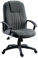 Teknik City Charcoal Fabric Executive Office Chair With Durable Nylon Armrests & Matching Five Star Base - NWOF