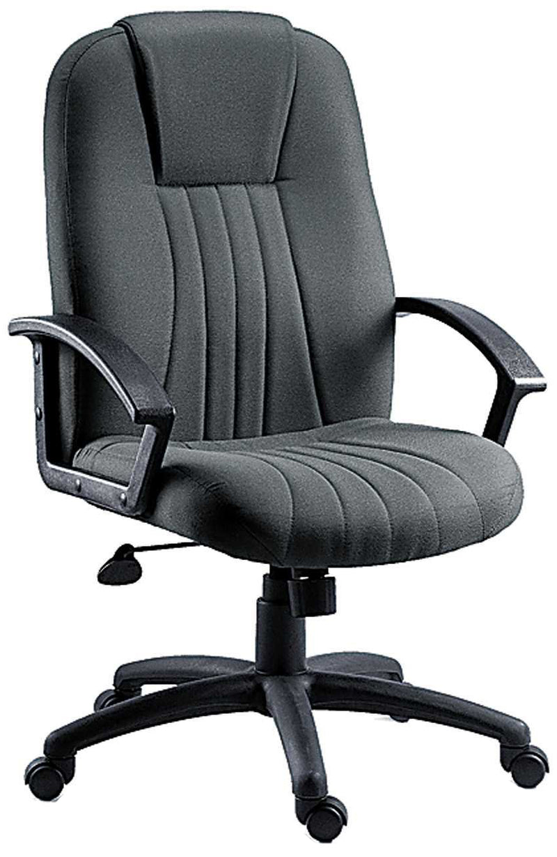 Teknik City Charcoal Fabric Executive Office Chair With Durable Nylon Armrests & Matching Five Star Base