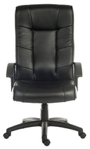 Teknik Office Gloucester Black Executive High Back Leather Faced Chair With Matching Black Nylon Arm Rests - NWOF
