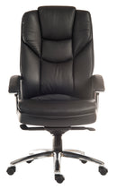 Teknik Office Skyline Black Leather Faced Executive Chair With Steel Base & Matching Padded Armrests - NWOF