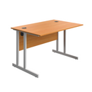 Avora Twin Upright Rectangular Desk - Beech