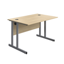 Avora Twin Upright Rectangular Desk - Oak