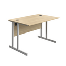 Avora Twin Upright Rectangular Desk - Oak