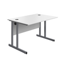 Avora Twin Upright Rectangular Desk - White