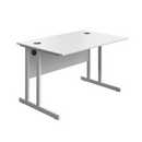 Avora Twin Upright Rectangular Desk - White