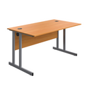Avora Twin Upright Rectangular Desk - Beech