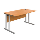 Avora Twin Upright Rectangular Desk - Beech