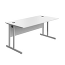 Avora Twin Upright Rectangular Desk - White
