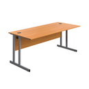 Avora Twin Upright Rectangular Desk - Beech