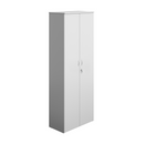 White Avora wooden cupboard by TC with sleek design and sturdy wood construction, featuring multiple storage compartments.