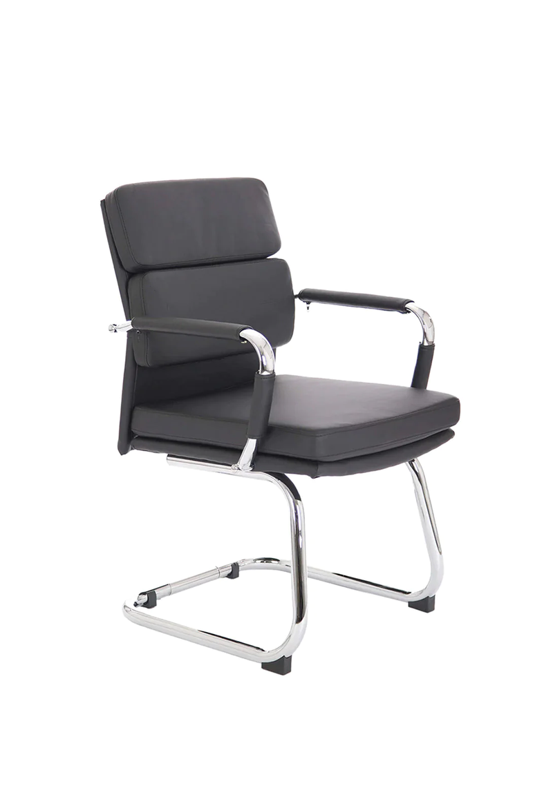 Advocate Medium Back Leather Visitor Office Chair With Arms - NWOF