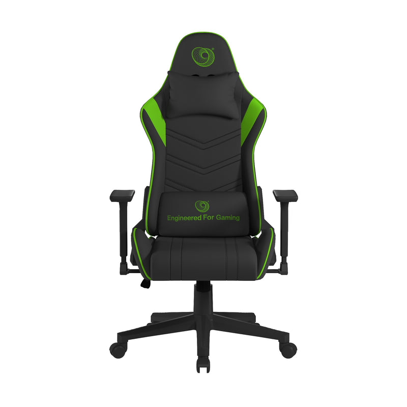 Apollo Ergonomic Gaming Chair With 4D Multi-Dimensional Armrest & 155° Tilt - Black/Green - NWOF