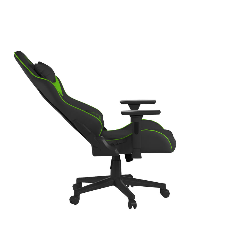 Apollo Ergonomic Gaming Chair With 4D Multi-Dimensional Armrest & 155° Tilt - Black/Green - NWOF