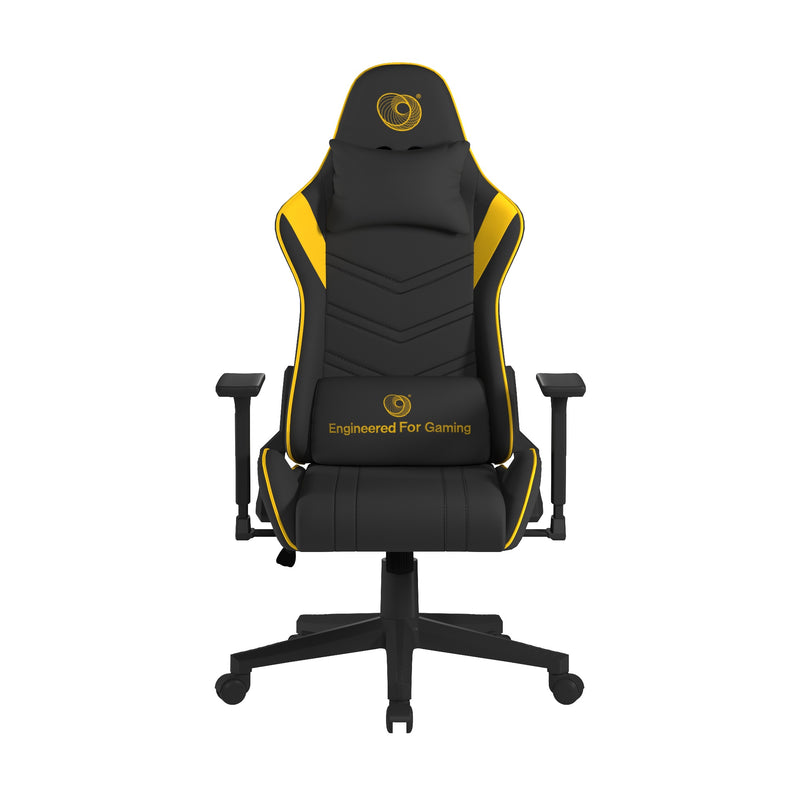 Apollo Ergonomic Gaming Chair With 4D Multi-Dimensional Armrest & 155° Tilt - Black/Yellow - NWOF