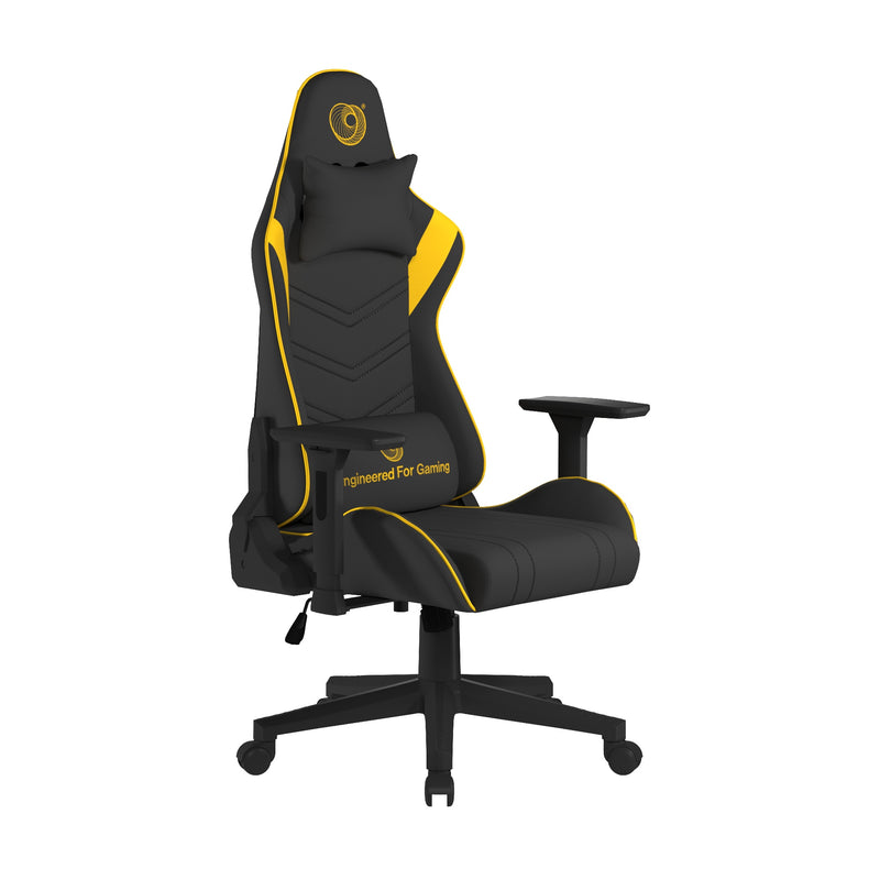 Apollo Ergonomic Gaming Chair With 4D Multi-Dimensional Armrest & 155° Tilt - Black/Yellow - NWOF