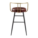 Aulenti Cocktail Bar Stool - Claret Red Leather - NWOF