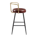 Aulenti Cocktail Bar Stool - Claret Red Leather - NWOF