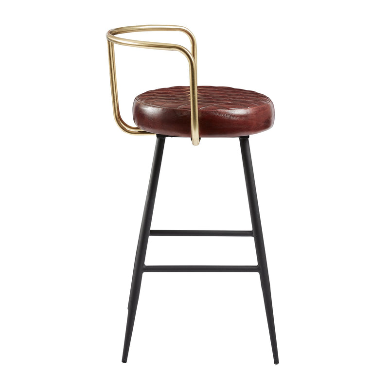 Aulenti Cocktail Bar Stool - Claret Red Leather