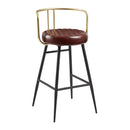 Aulenti Cocktail Bar Stool - Claret Red Leather - NWOF