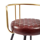 Aulenti Cocktail Low Stool - Claret Red Leather - NWOF