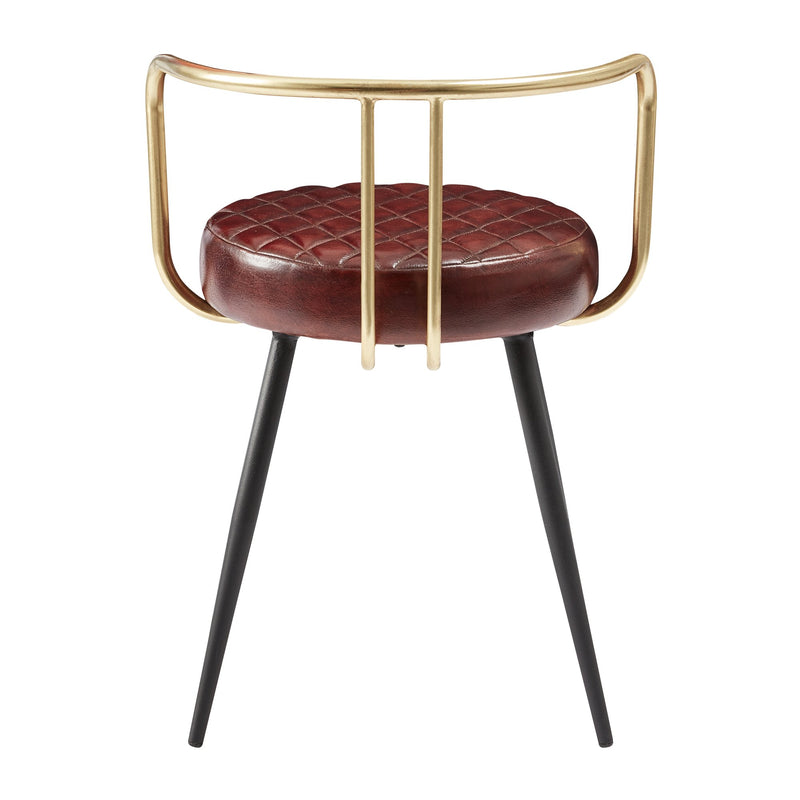 Aulenti Cocktail Low Stool - Claret Red Leather
