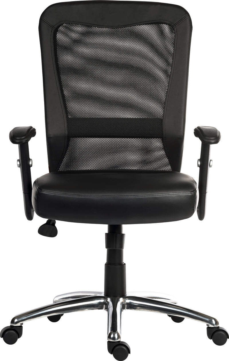 Teknik Office Breeze Contemporary Executive Mesh & Leather Faced Chair With Height Adjustable Arms