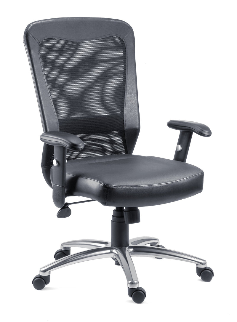 Teknik Office Breeze Contemporary Executive Mesh & Leather Faced Chair With Height Adjustable Arms