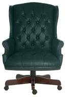 Teknik Office Chairman Green Swivel Traditional Button Tufted Luxury Bonded Leather Executive Chair - NWOF