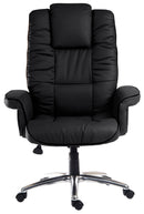 Teknik Office Lombard Black Bonded Leather Executive Armchair With Aluminium Base & Gull Wing Closed Armrests - NWOF