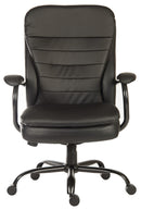 Teknik Office Goliath Heavy Duty Black Bonded Leather Faced Executive Office Chair With Matching Padded Armrests - NWOF