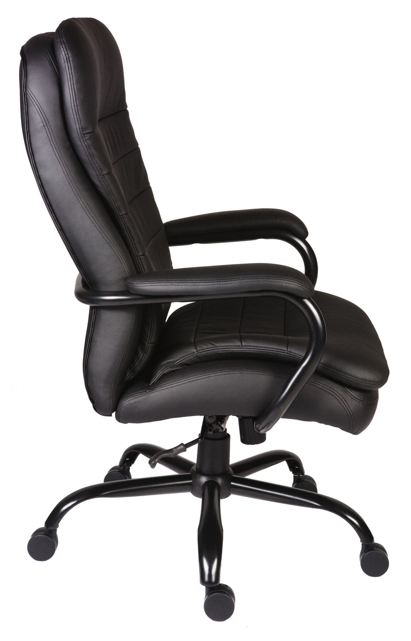 Teknik Office Goliath Heavy Duty Black Bonded Leather Faced Executive Office Chair With Matching Padded Armrests