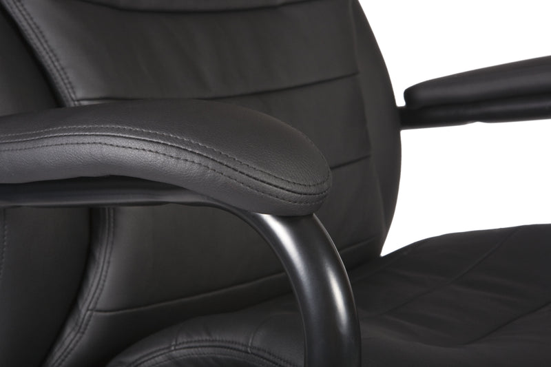 Teknik Office Goliath Heavy Duty Black Bonded Leather Faced Executive Office Chair With Matching Padded Armrests