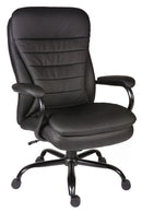 Teknik Office Goliath Heavy Duty Black Bonded Leather Faced Executive Office Chair With Matching Padded Armrests - NWOF