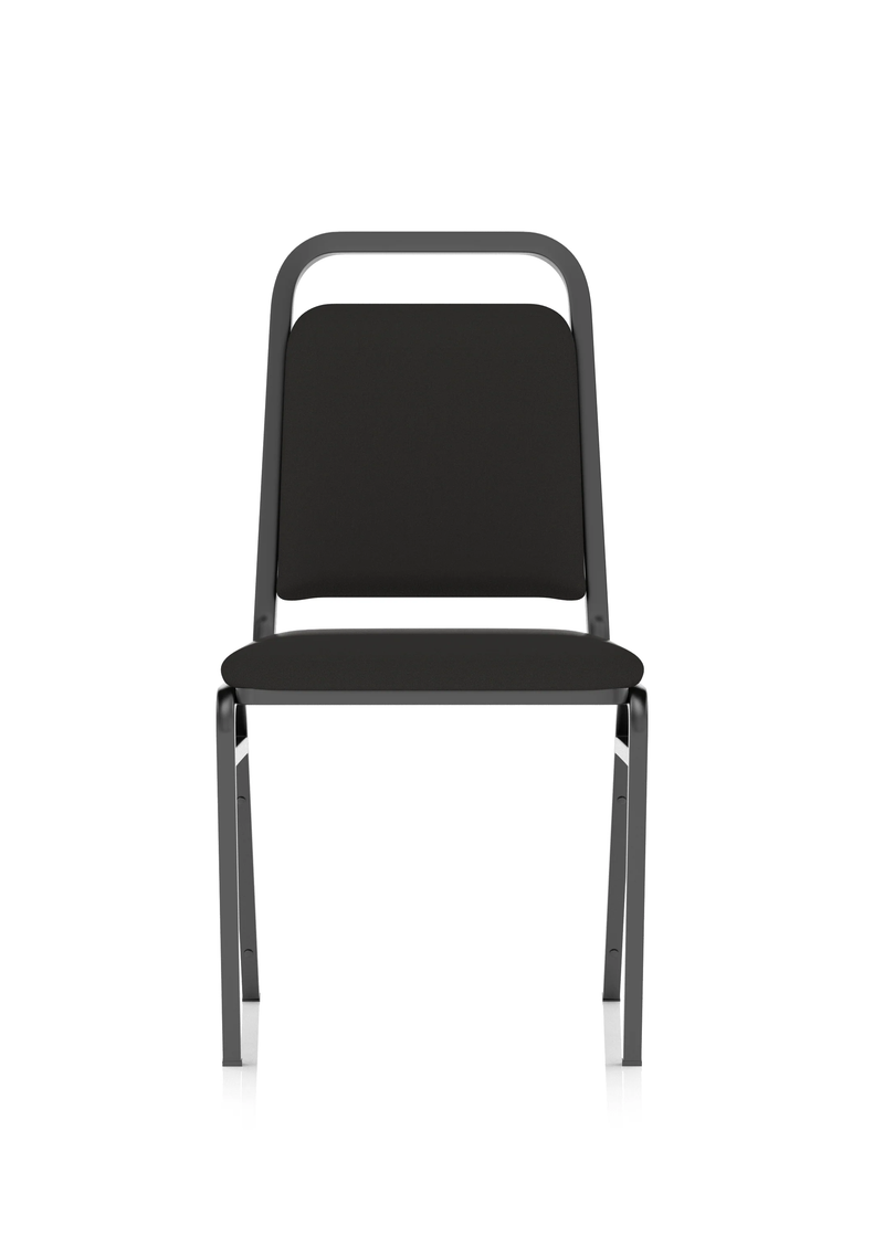 Banqueting Stacking Visitor Chair Black Frame Black Fabric