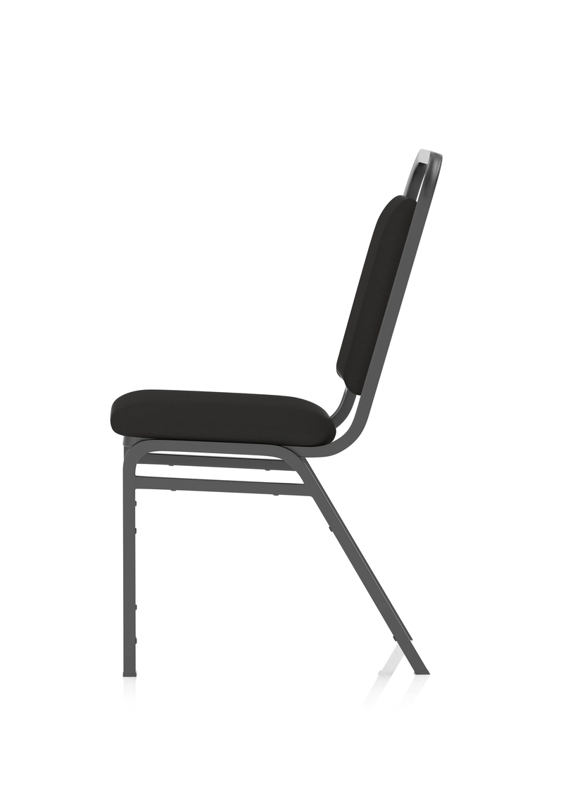 Banqueting Stacking Visitor Chair Black Frame Black Fabric