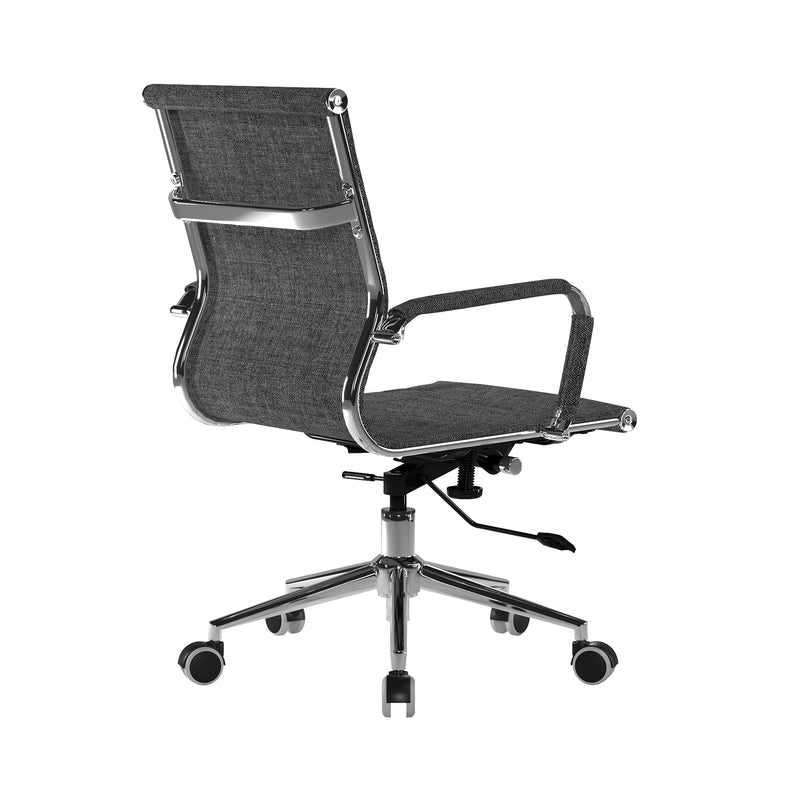 Aura Contemporary Medium Back Fabric Executive Chair - Black/Grey Fleck