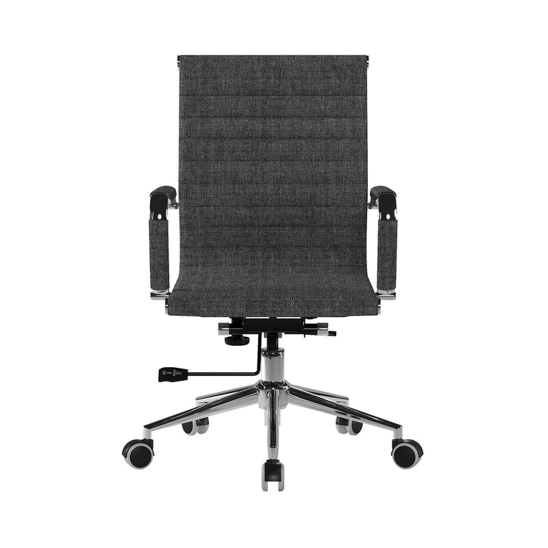 Aura Contemporary Medium Back Fabric Executive Chair - Black/Grey Fleck