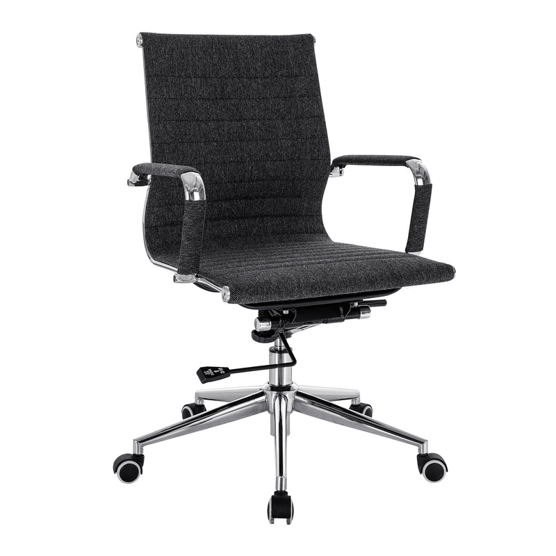 Aura Contemporary Medium Back Fabric Executive Chair - Black/Grey Fleck - NWOF