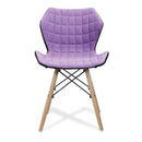 Amelia Stylish Lightweight Fabric Chair With Solid Beech Legs & Contemporary Panel Stitching - NWOF