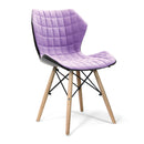 Amelia Stylish Lightweight Fabric Chair With Solid Beech Legs & Contemporary Panel Stitching - NWOF