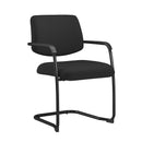 Black Aria lightweight stackable boardroom chair by Nautilus Designs with a sleek, modern design and ergonomic features.