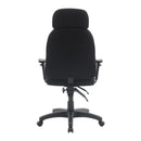 Avon 24 Hour High Back 3 Lever Operator Chair With Height Adjustable Arms - Black Fabric - NWOF