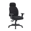 Avon 24 Hour High Back 3 Lever Operator Chair With Height Adjustable Arms - Black Fabric - NWOF