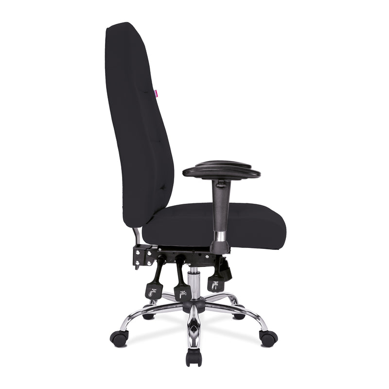 Babylon 24 Hour Synchronous Operator Chair With Fabric Upholstery & Chrome Base - NWOF