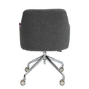 Girona Stylish Fabric Medium Back Armchair With Both Castor & Glides - NWOF