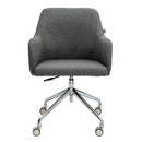 Girona Stylish Fabric Medium Back Armchair With Both Castor & Glides - NWOF