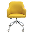 Girona Stylish Fabric Medium Back Armchair With Both Castor & Glides - NWOF