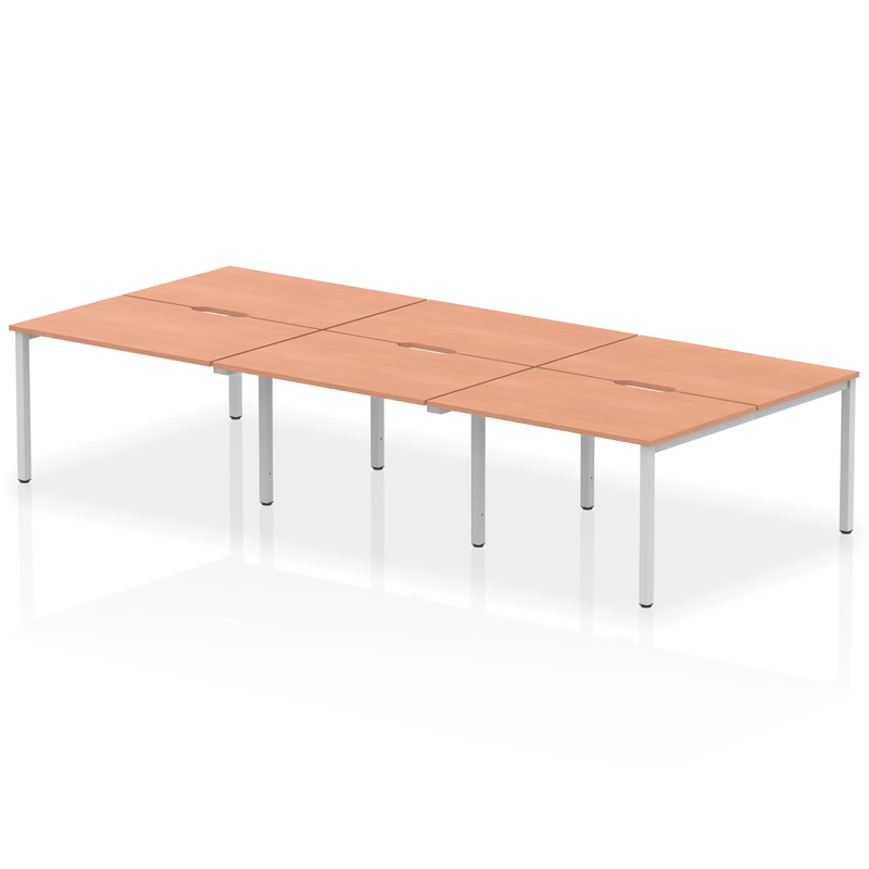 Evolve Plus B2B 6 Person Bench Desk - Beech