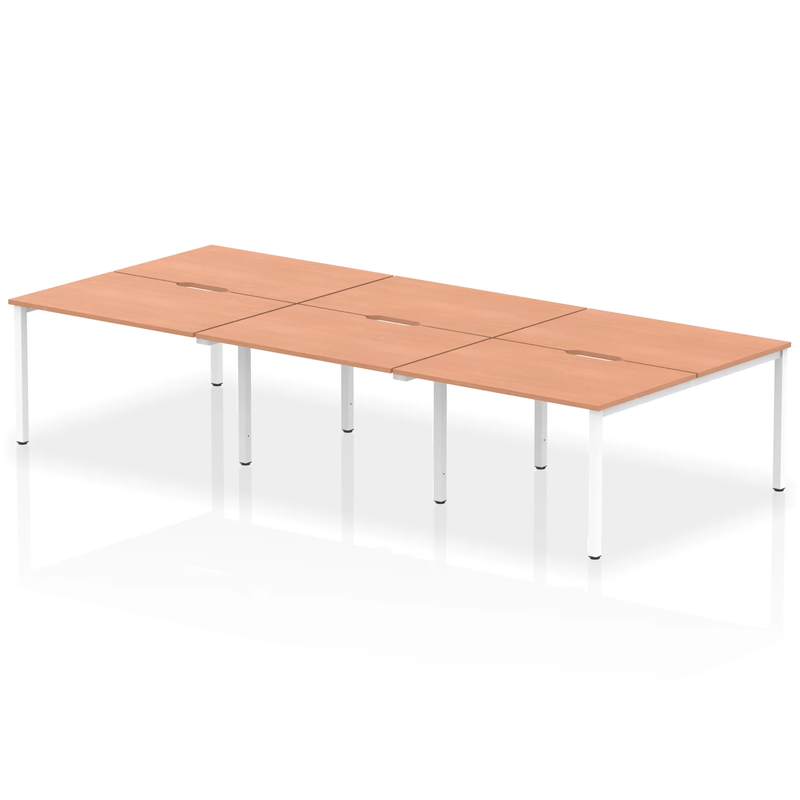 Evolve Plus B2B 6 Person Bench Desk - Beech